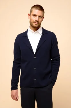 ALVAR veste col tailleur navy