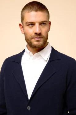 ALVAR veste col tailleur navy