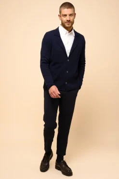 ALVAR veste col tailleur navy