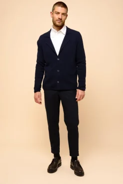 ALVAR veste col tailleur navy