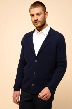 ALVAR veste col tailleur navy