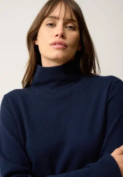 AMBRE pull col montant navy