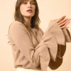 APPIN pull col rond camel chiné