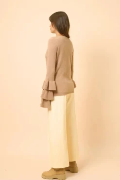 APPIN pull col rond camel chiné