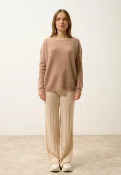 ARIANA pull col bateau camel chiné