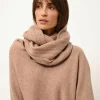 ASHLEY poncho col bateau camel chiné