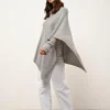 ASHLEY poncho col bateau nuage chiné
