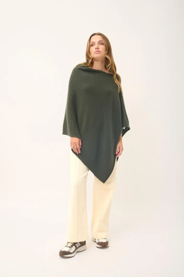 ASHLEY poncho col bateau kaki
