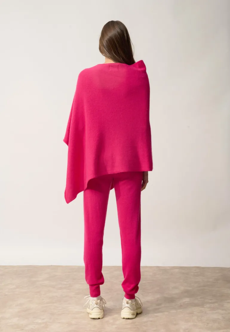 ASHLEY poncho col bateau fuchsia