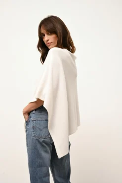ASHLEY poncho col bateau ivoire