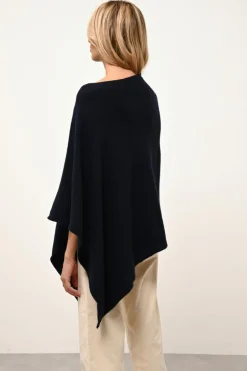 ASHLEY poncho col bateau navy