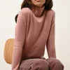 AVA pull col roulé bois de rose