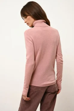AVA pull col roulé bois de rose