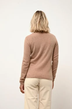 AVA pull col roulé camel chiné