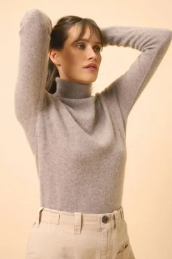 AVA pull col roulé caribou chiné
