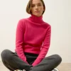 AVA pull col roulé fraise