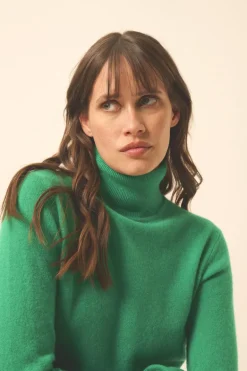 AVA pull col roulé menthe