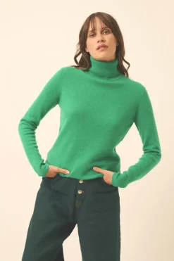 AVA pull col roulé menthe