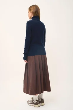 AVA pull col roulé navy
