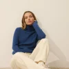 AVA pull col roulé ocean chiné