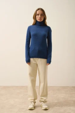 AVA pull col roulé ocean chiné