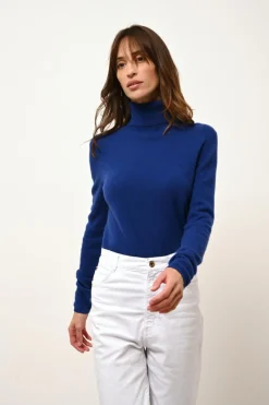 AVA pull col roulé outremer
