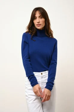 AVA pull col roulé outremer