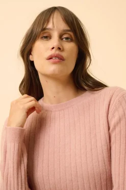 AVANA pull col rond bois de rose