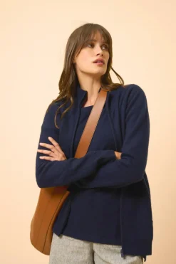 AYR gilet col montant navy