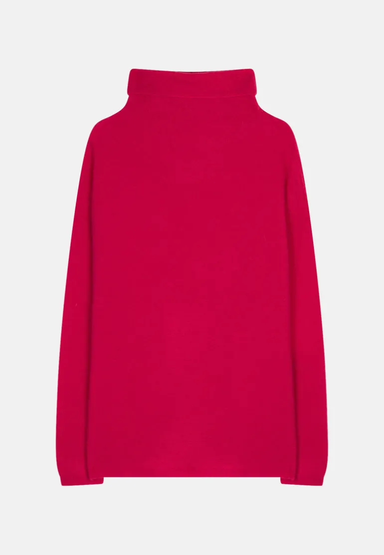 BLANTYRE pull col roulé fuchsia