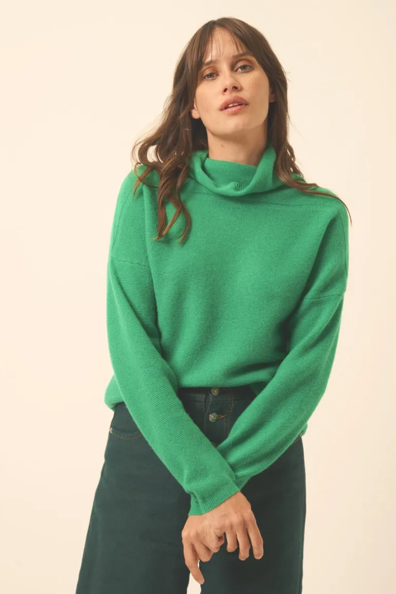 BLANTYRE pull col roulé menthe
