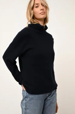 BLANTYRE pull col roulé navy