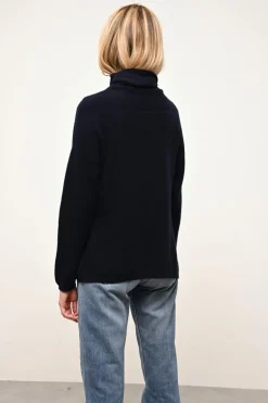 BLANTYRE pull col roulé navy