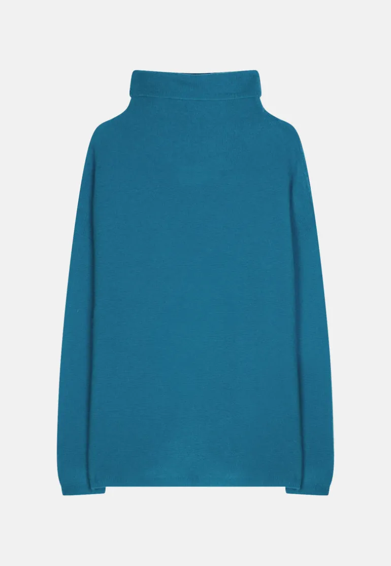 BLANTYRE pull col roulé paon