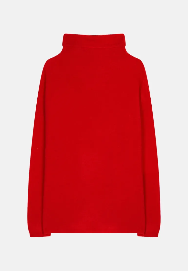 BLANTYRE pull col roulé rouge