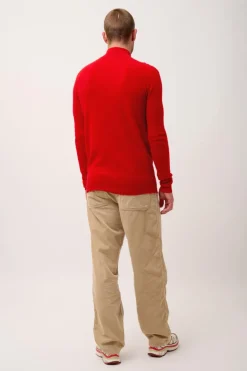BRADLEY pull col camionneur rouge
