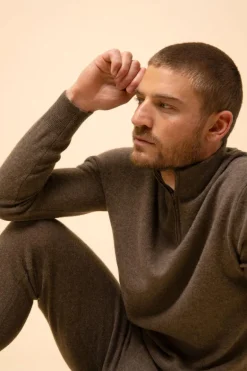 BRADLEY pull col camionneur taupe chiné