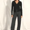 CAMILLE cardigan col v noir