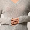 CAPUCINE pull col v nuage chiné