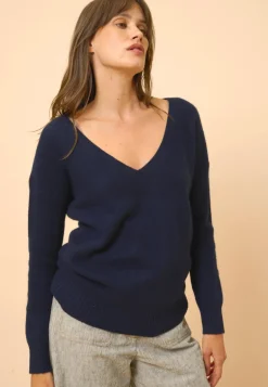 CASSIE pull col v navy