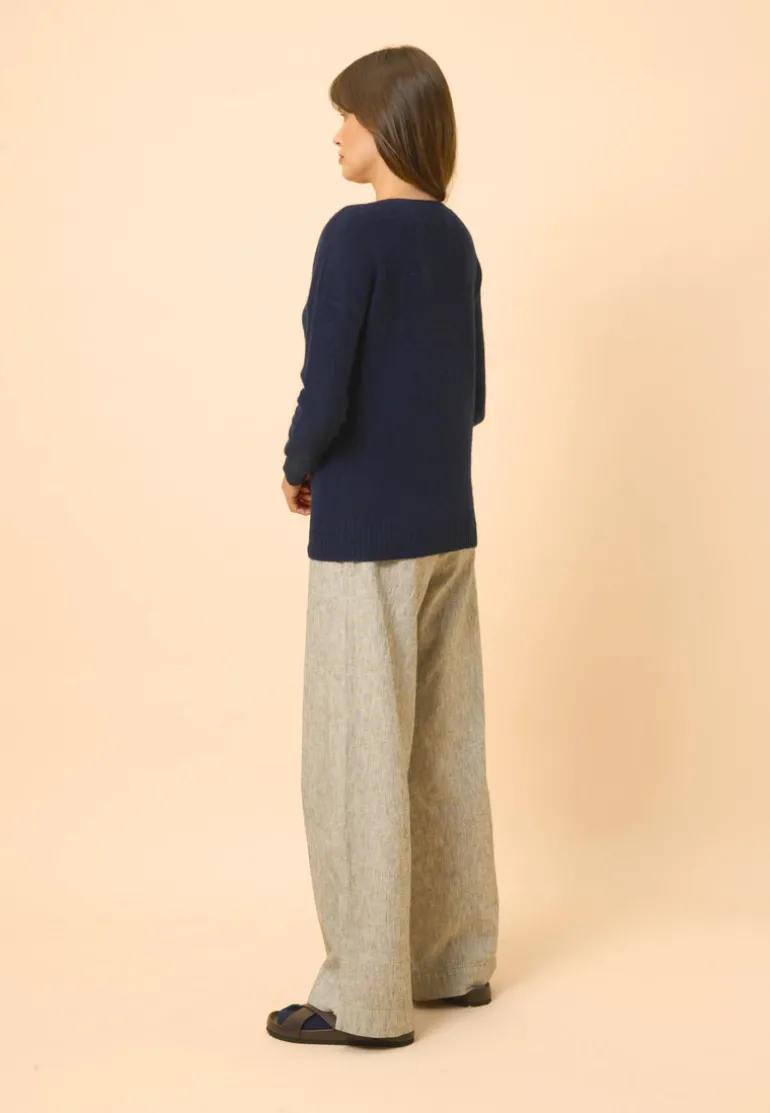 CASSIE pull col v navy