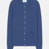 CHELSEA cardigan col v bleu denim