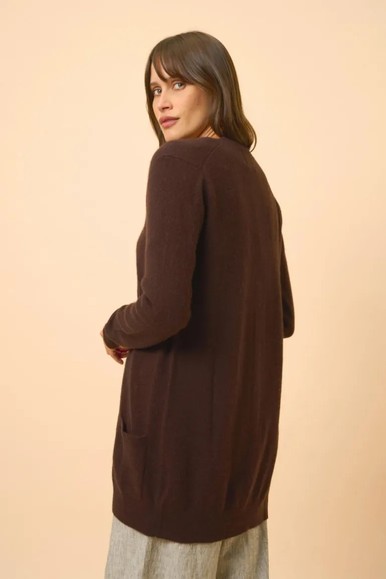 CHELSEA cardigan col v choco