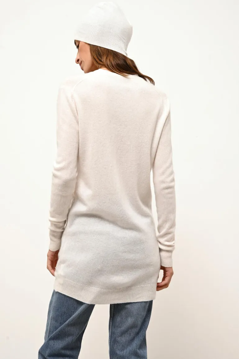 CHELSEA cardigan col v ivoire