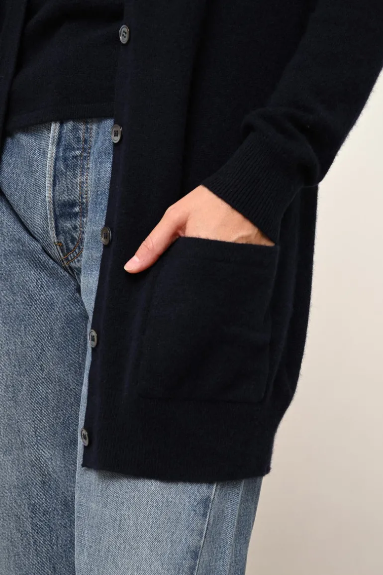 CHELSEA cardigan col v navy