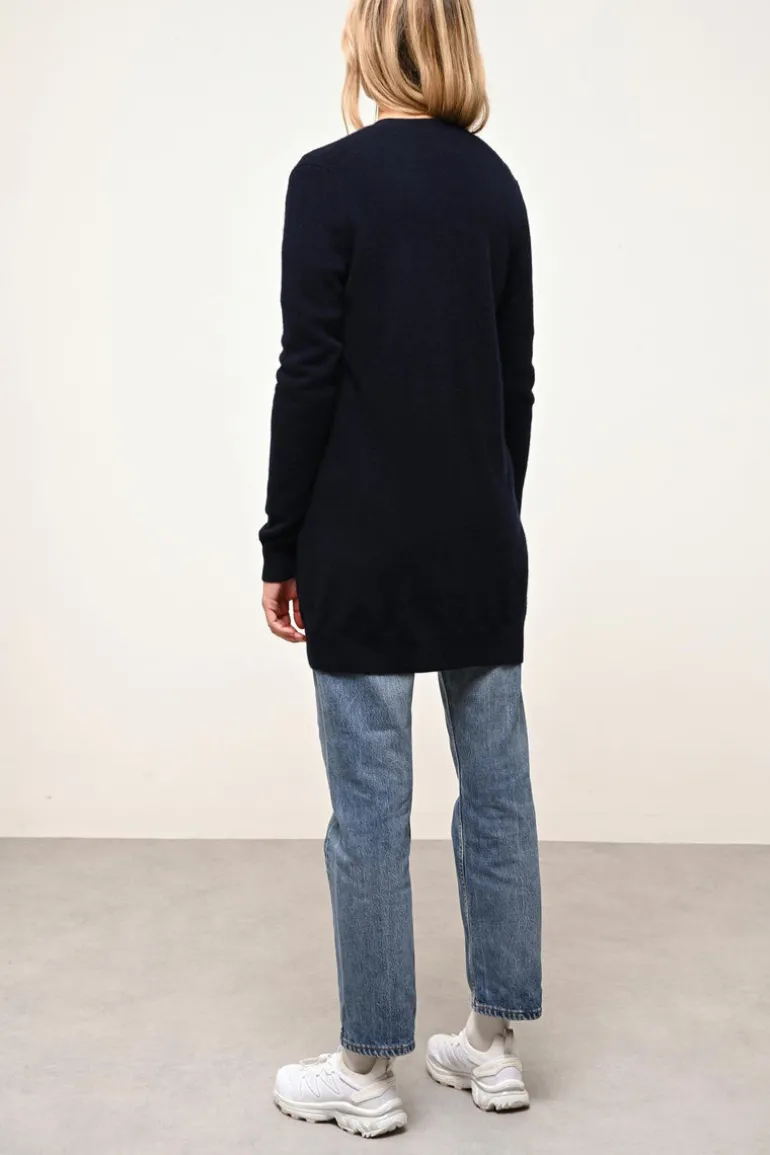 CHELSEA cardigan col v navy