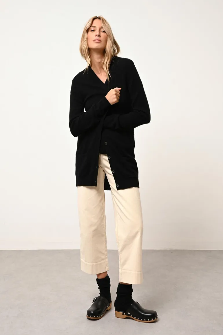 CHELSEA cardigan col v noir