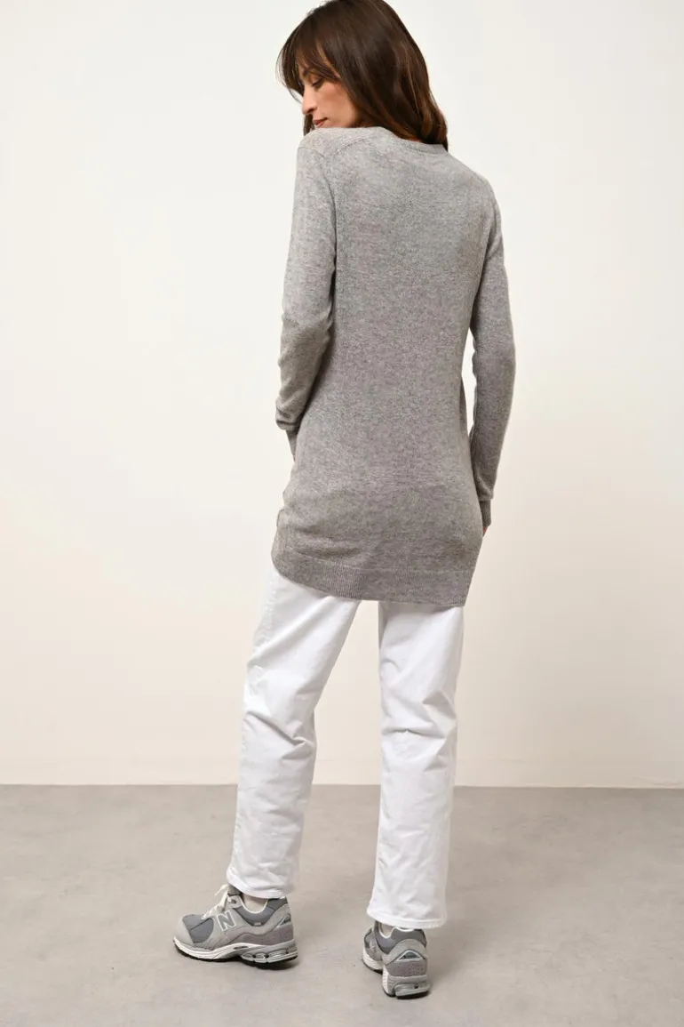 CHELSEA cardigan col v nuage chiné