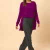 CHELSEA cardigan col v prune