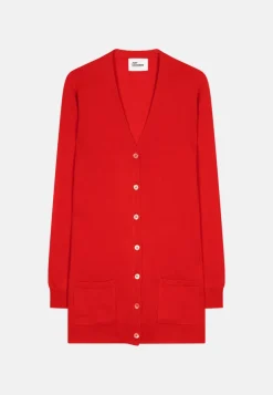 CHELSEA cardigan col v rouge